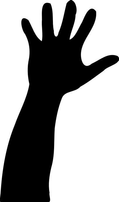 Raised Hand in Silhouette - Openclipart