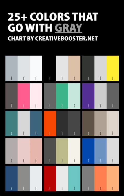 25+ Best Colors That Go With Gray (Color Palettes) – CreativeBooster | Colours that go with grey ...