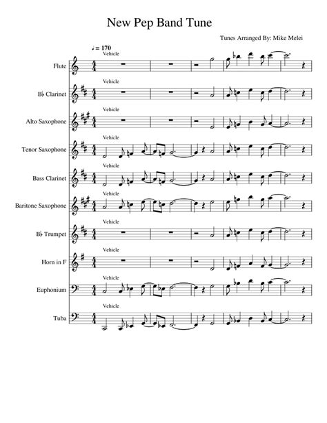 pep band packet Sheet music for Euphonium, Tuba, Flute, Clarinet in b-flat & more instruments ...