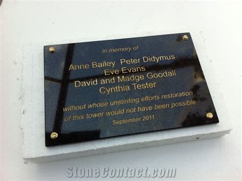 Absolute Black Granite Memorial Plaques from United Kingdom - StoneContact.com