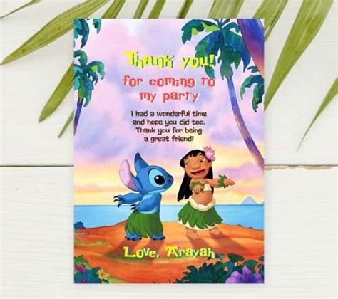 download Lilo and Stitch thank you card Archives - Perfect Party Prints ...