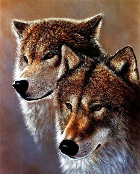 Two Wolves - painting by Doug Lehnhardt | Wolf spirit animal, Wolf ...