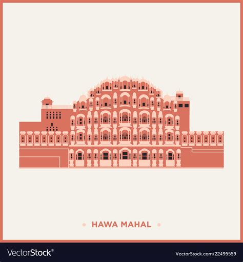 Hawa mahal jaipur Royalty Free Vector Image - VectorStock