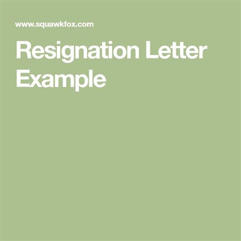 Resignation Letter Example | Resignation letter, Resignation letter format, Letter example