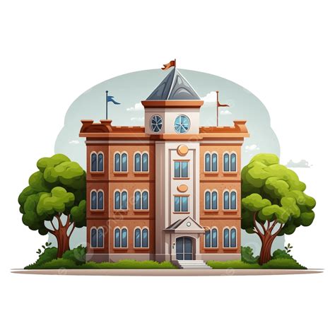 School Cartoon Building School Cartoon Building Png Transparent ...