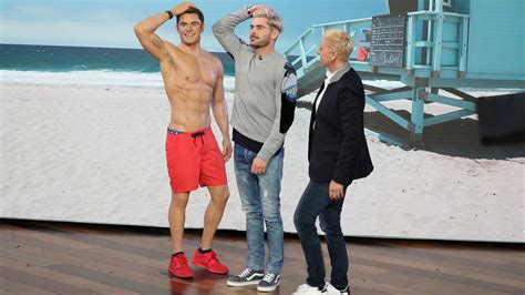 Zac Efron Posed With His Extremely Swole Madame Tussauds Wax Figure on "Ellen" | Teen Vogue