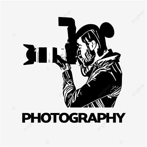 Camera Lens Silhouette PNG Free, Photographer Silhouette With A Large ...