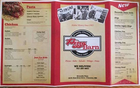 Menu of Pizza Barn in Princeton, MN 55371