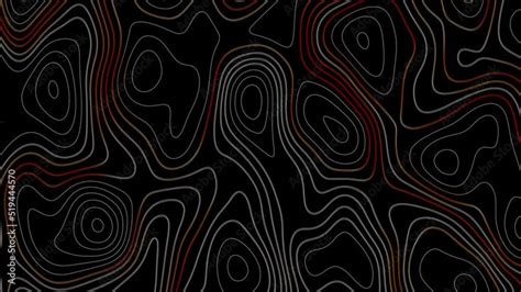 Topographic map. Abstract background with lines and circles. Red ...