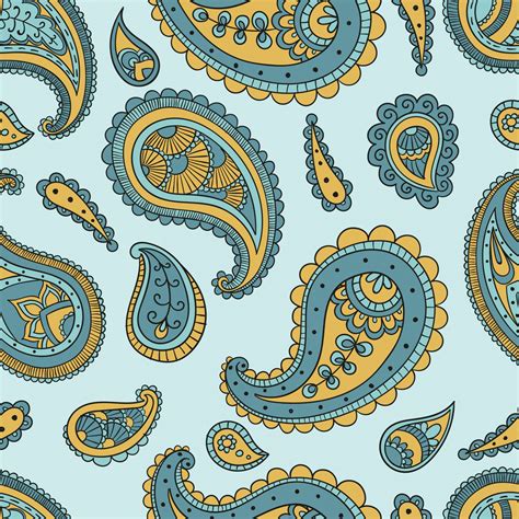 Paisley Pattern Blue Gold Free Stock Photo - Public Domain Pictures