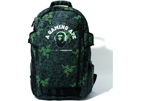 BAPE x Razer A Bathing Ape Neon Camo Backpack Green - FW20