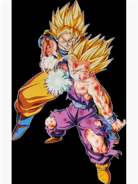 "DBZ kamehameha dad and son, son goku and son gohan ssj2" Art Print for ...