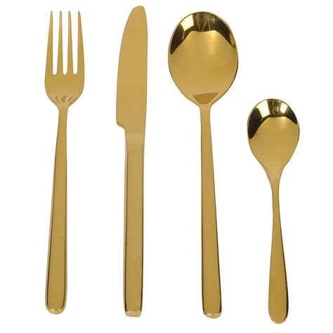 Gold Cutlery Set 24 Piece | Gold cutlery set, Cutlery set, Gold cutlery