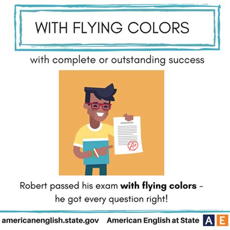 Expression: With flying colors | English idioms, English vocabulary words, Idioms and phrases