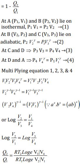 Briefly describe a Carnot cycle and derive an expression for the ...