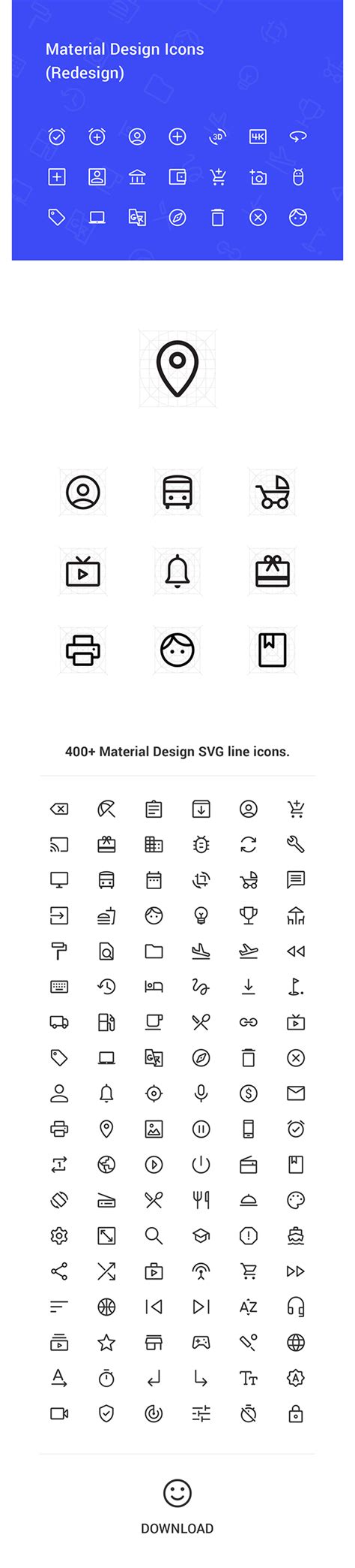 Material Design Simple Line SVG Icon Pack on Behance