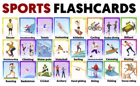 Sports Vocabulary Flashcards to download and Print