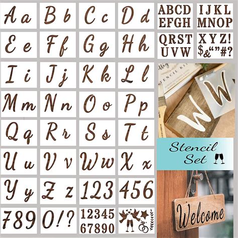 Buy Letter Stencils for Painting on Wood - Alphabet Stencils with ...