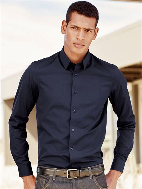 Buy NEXT Men Navy Blue Comfort Slim Fit Solid Casual Shirt - Shirts for Men 2198696 | Myntra