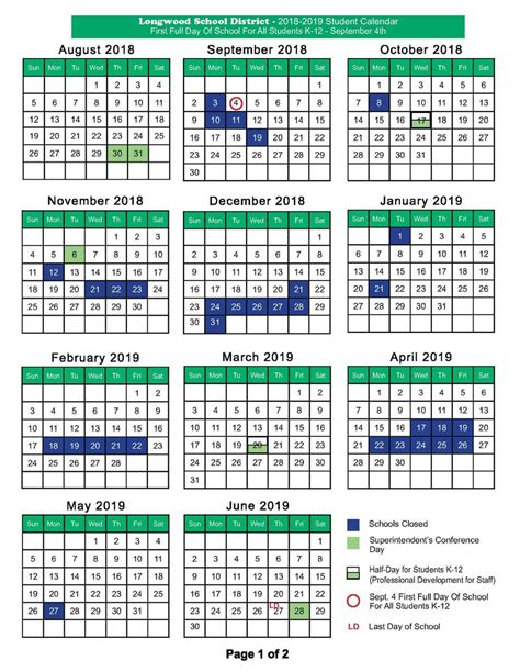 Longwood School District Calendar 2024 - Schoolcalendars.net