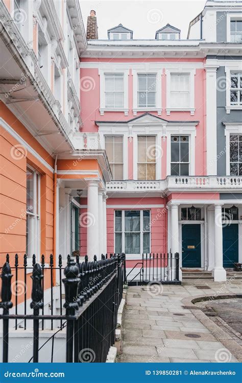 Pastel Coloured Houses in London, UK Stock Image - Image of city, cityscape: 139850281