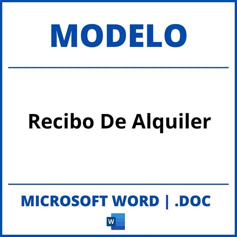 Modelo De Recibo De Alquiler En Word