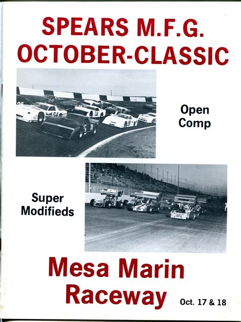 Mesa Marin Raceway Race Program 1986-Bakersfield CA-October Classic-FN ...