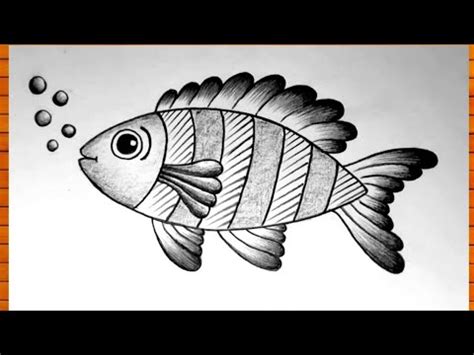 Fish Drawing With Pencil Sketch || Fish Scenery Drawing || How to Draw Fish for Beginners. - YouTube