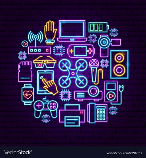 Gadget neon concept Royalty Free Vector Image - VectorStock