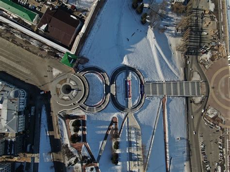 Aerial View of City Roads in Winter · Free Stock Photo