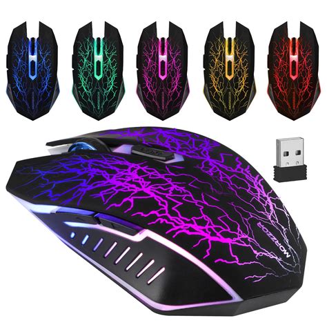 TSV Wireless Gaming Mouse Rechargeable USB 2.4G RGB Backlit Computer Mouse for Laptop, Ergonomic ...