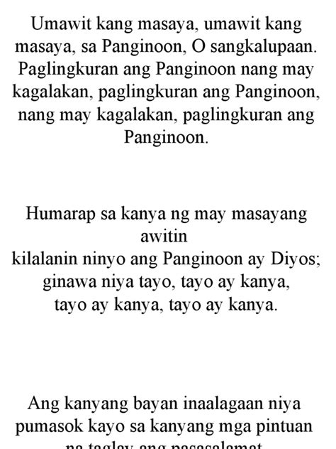 Umawit Kang Masaya (Lucio San Pedro | PDF