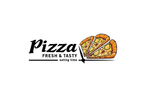 Modern pizza logo design template with creative time concept 27740016 ...