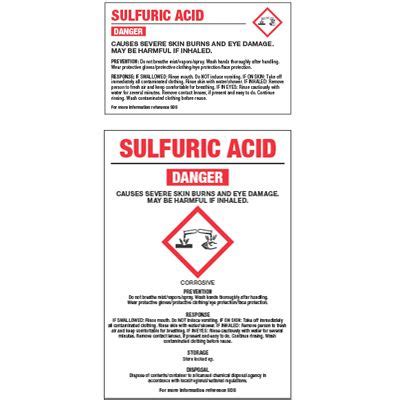 GHS Chemical Labels - Sulfuric Acid, GHS Labels | Emedco