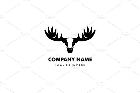 moose head logo template vector icon | Creative Illustrator Templates ~ Creative Market