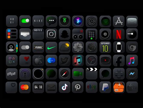 Ios 14 Dark Mode Icons Pack | Etsy