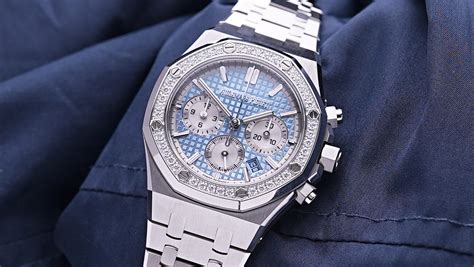 Audemars Piguet Royal Oak Chronograph Factory Diamond Bezel Ice Blue ...