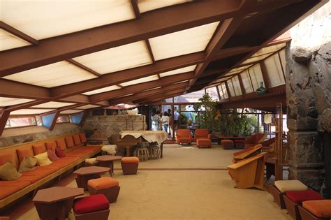 Taliesin West - Living Room. Frank Lloyd Wrights Winter home that has ...