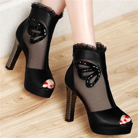 New Nice Fashion Sexy High Heels Shoes Woman Pumps Party Wedding Shoes Open Toe High Heel Womens ...