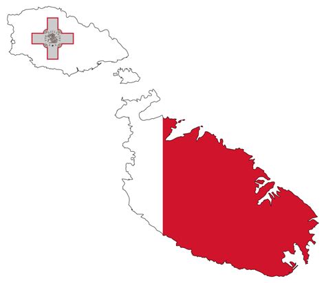 OnlineLabels Clip Art - Malta Map Flag