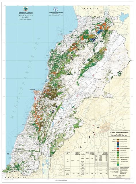 5. Forest map of Lebanon developed by the Ministry of Agriculture and ...