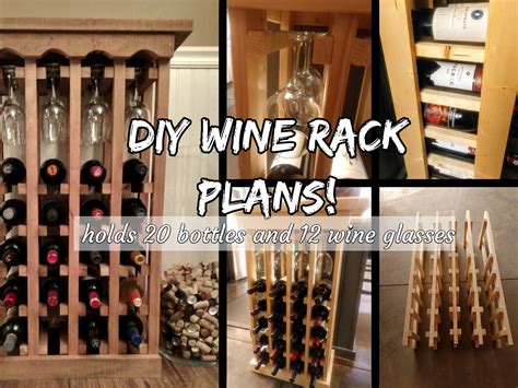 DIY Wine Rack Plans 20 Bottle 12 Wine Glass Rack - Etsy Canada