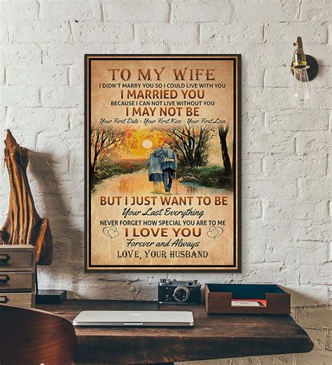 To My Wife Poster Love Husband Art Print Valentine Gift | Etsy