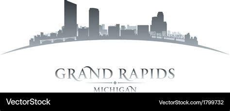 Grand rapids michigan city skyline silhouette Vector Image