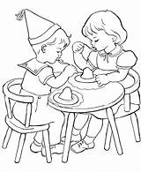 Children Sharing Coloring Pages  Nation sketch template