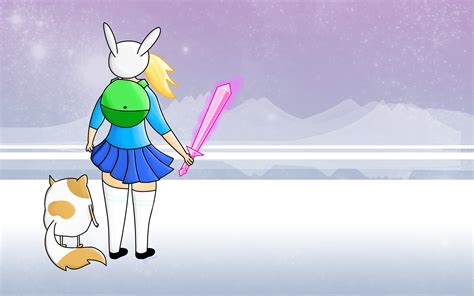 Adventure Time Wallpaper - Fionna and Cake by AJsCanvas on DeviantArt