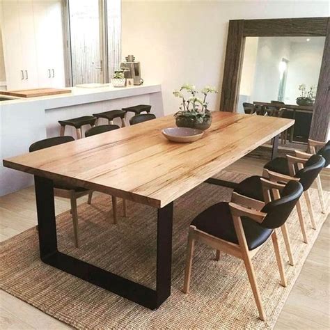 48 Elegant Modern Dining Table Design Ideas - HOMYHOMEE | Timber dining table, Dining room table ...