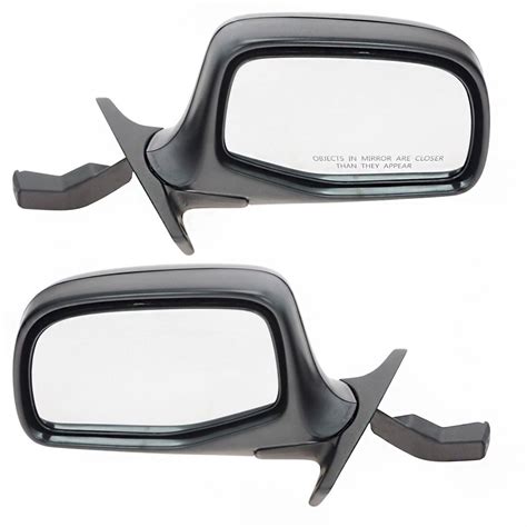 Manual Side View Mirrors Chrome & Black Left & Right Pair Set for F ...