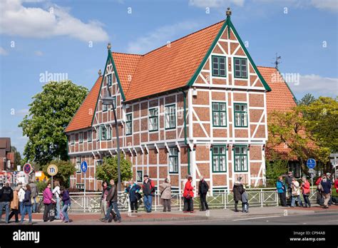 town hall, Jork, Altes Land (Old Country) near Hamburg, Lower Saxony ...