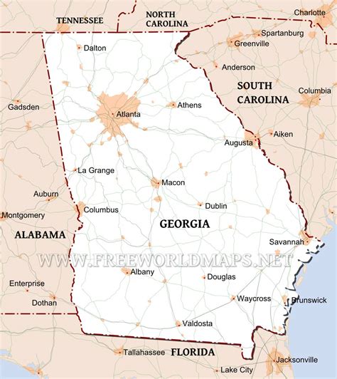 Map Of Southern Georgia Cities